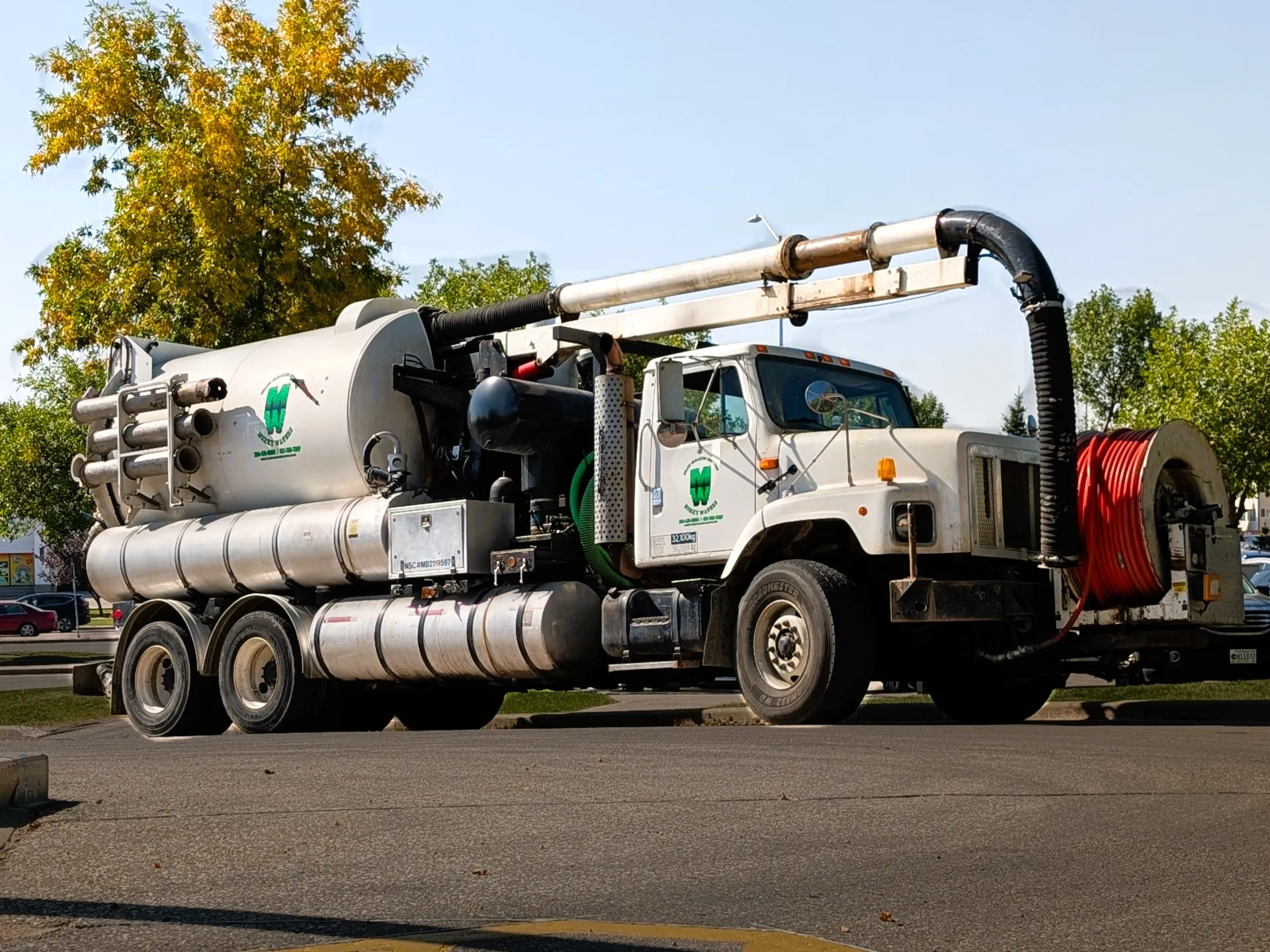 Murky Waters commercial vacuum truck for grease trap and drain services in Winnipeg
