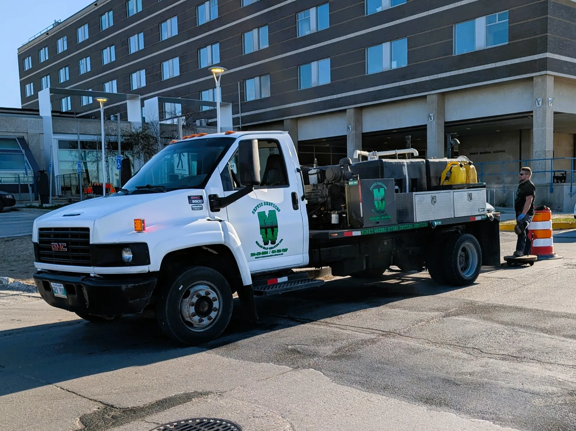 Murky Waters service truck for residential and commercial drain cleaning